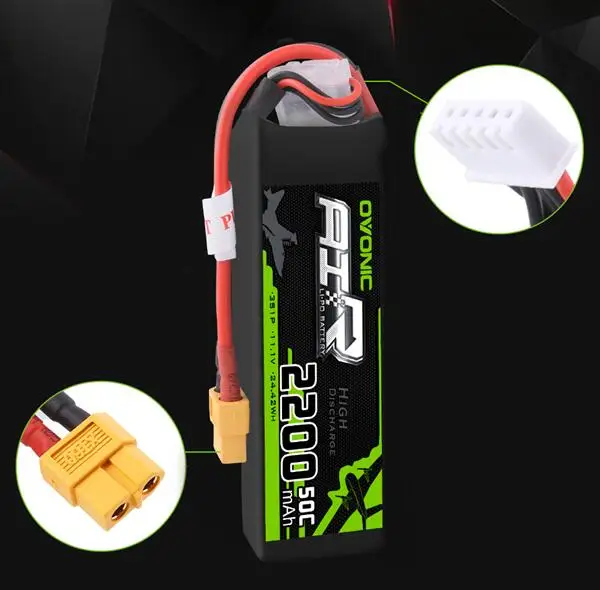 Аккумулятор ovoic 11,1 V 2200mAh 50C LiPo 3 S, Разъем XT60 для RC лодки самолета, мультимоторный Квадрокоптер, Хели хобби, запчасти - Цвет: XT60 Plug