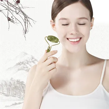 

Facial Roller Massage Double Head Natural Jade Face Neck Slimmer Handheld Chin Slimming Face Massager Reduce Eye Dark Circles 36