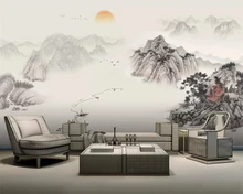 Beibehang-papier peint 3d avec encre, conception artistique chinoise abstraite, décoration murale