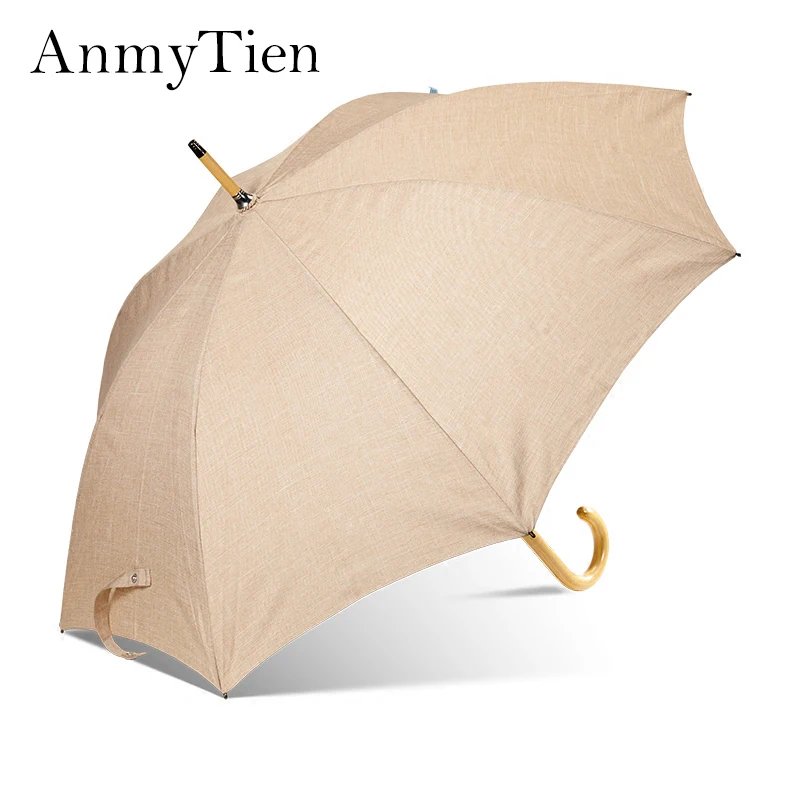 High Quality Windproof Long Bent Handle Mixed Yarn Handle Umbrella