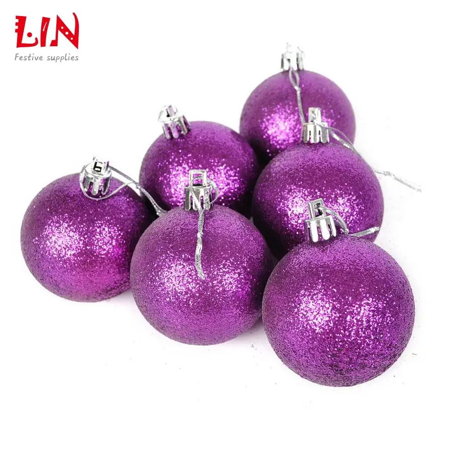 hanging christmas decoration 6cm stick pink and purple bulk christmas party supplies
