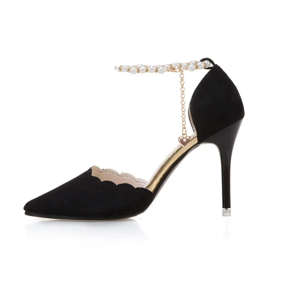 Women Pumps 2019 New Arrival Super Women Shoes High Heel Pointed Hollow Shallow Mouth Wedding Woman Lace Beaded