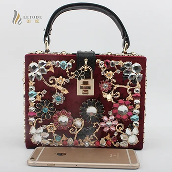 bags for women clutch bag diamonds flower shoulder bag evening bag bolsa feminina luxury handbags women bags designer totes - Цвет: Burgundy