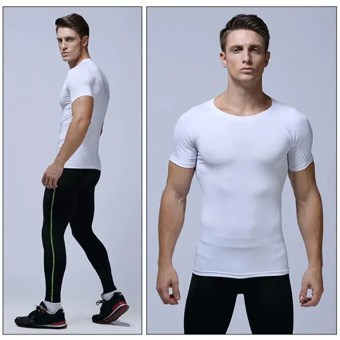 Новые мужские фитнес топы быстросохнущие дышащие с коротким рукавом тонкие футболки для баскетбола бега FMS19