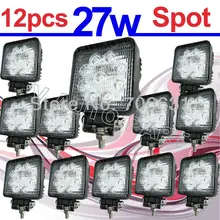 Tkeapl thtmh 12x12 В 24 В IP67 27 Вт светодиодный свет лампы Карандаш Луч Грузовик Прицепы off oad Лодка внедорожник 4WD квадратной формы