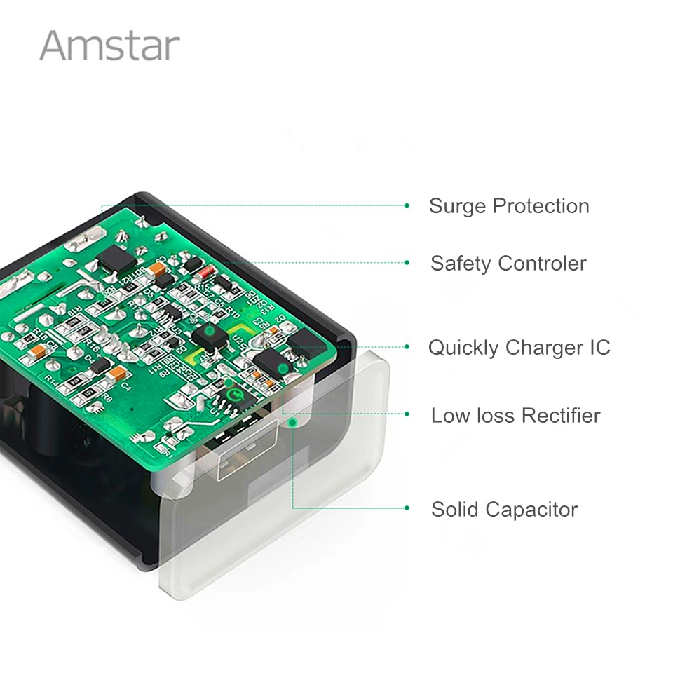 Amstar Быстрая зарядка 3 0 USB настенное зарядное устройство быстрый адаптер питания