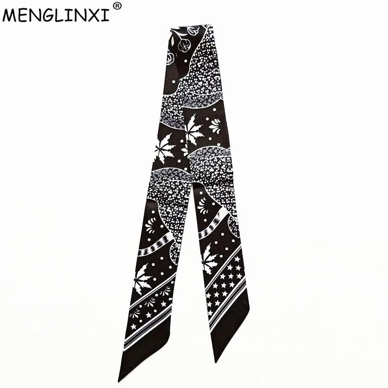 

2020 New Design Leopard Brand Silk Scarf Women Hair Scarf Fashion Neckerchief Skinny Scarves For Ladies Bag Ribbons Womens Tie