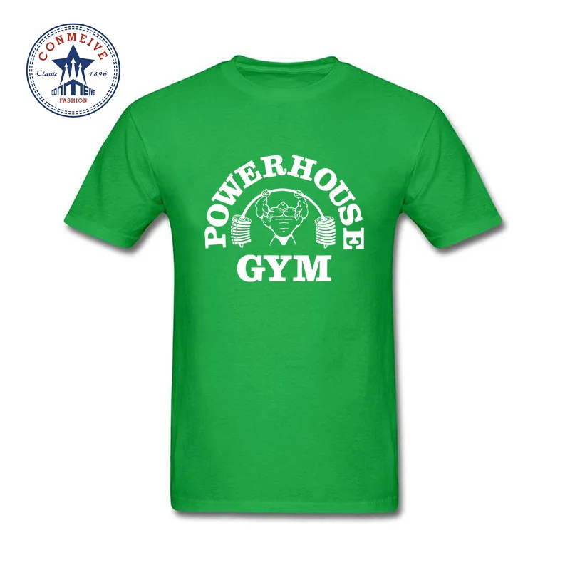 Летняя мужская одежда модная футболка Powerhouse бодибилдинг и фитнес принт хлопок забавная футболка для мужчин - Цвет: green