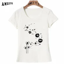 Летящий Одуванчик Susuwatari Футболка с принтом Ameitte летняя модная женская футболка повседневные топы футболки с рисунком растений для девочек короткий рукав