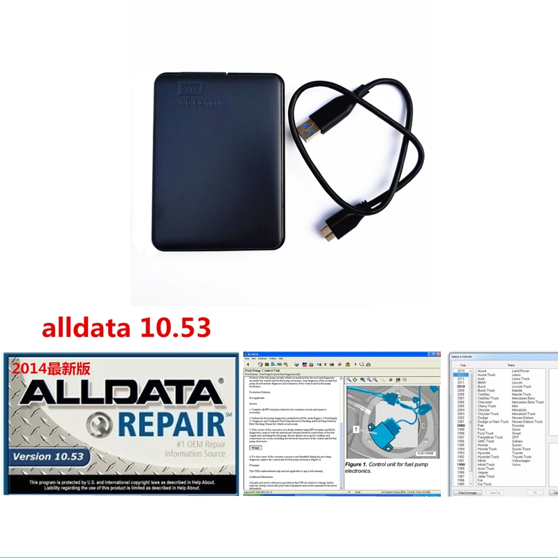 

2019 Alldata 10.53 auto repair software and All data car software with tech support for cars and trucks USB 3.0 free shipping