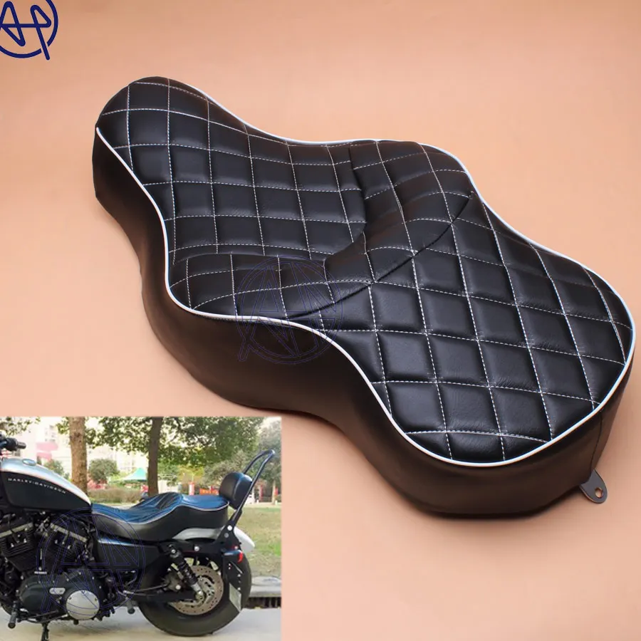 Для Harley XL883 XL1200 N Sportster 05-13 мотоцикл Solo черная искусственная кожа + мягкая пена