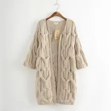 Japanese Mori girl Fall New Loose Solid Twist Sweater Cardigan Women Casual Knitting Jackets Female knitwear Knitted Coats
