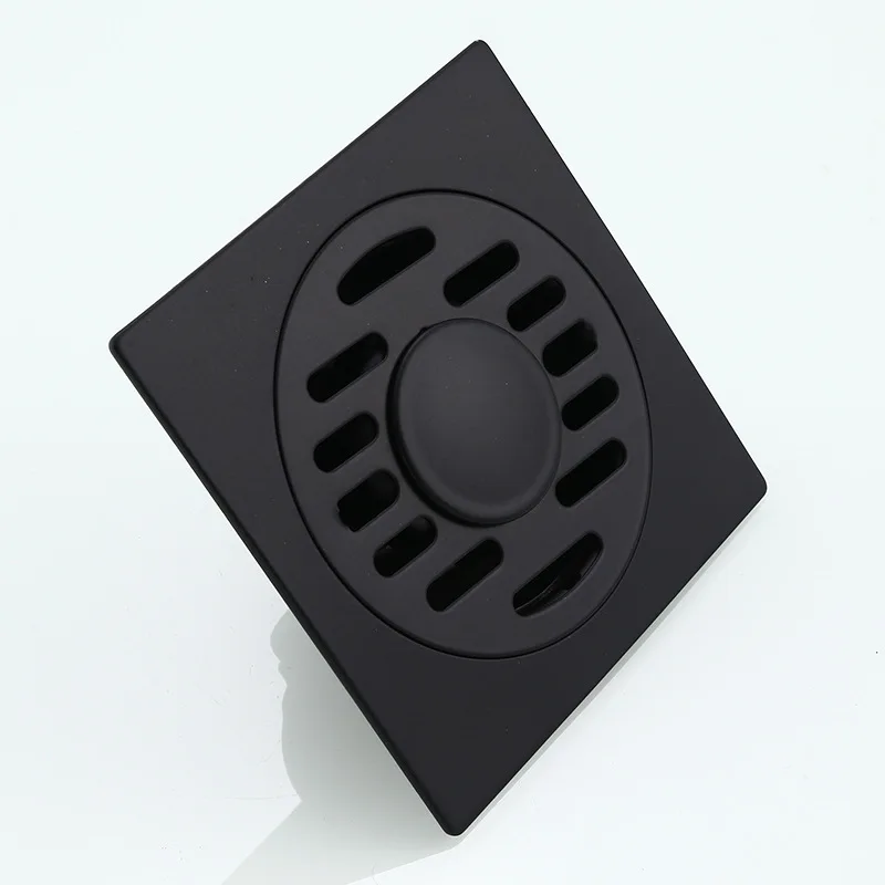 Striped Dual-use Floor Drain Bathroom Black Deodorant Drainer Stainless Steel Matte Brushed Washing Machine | Обустройство дома