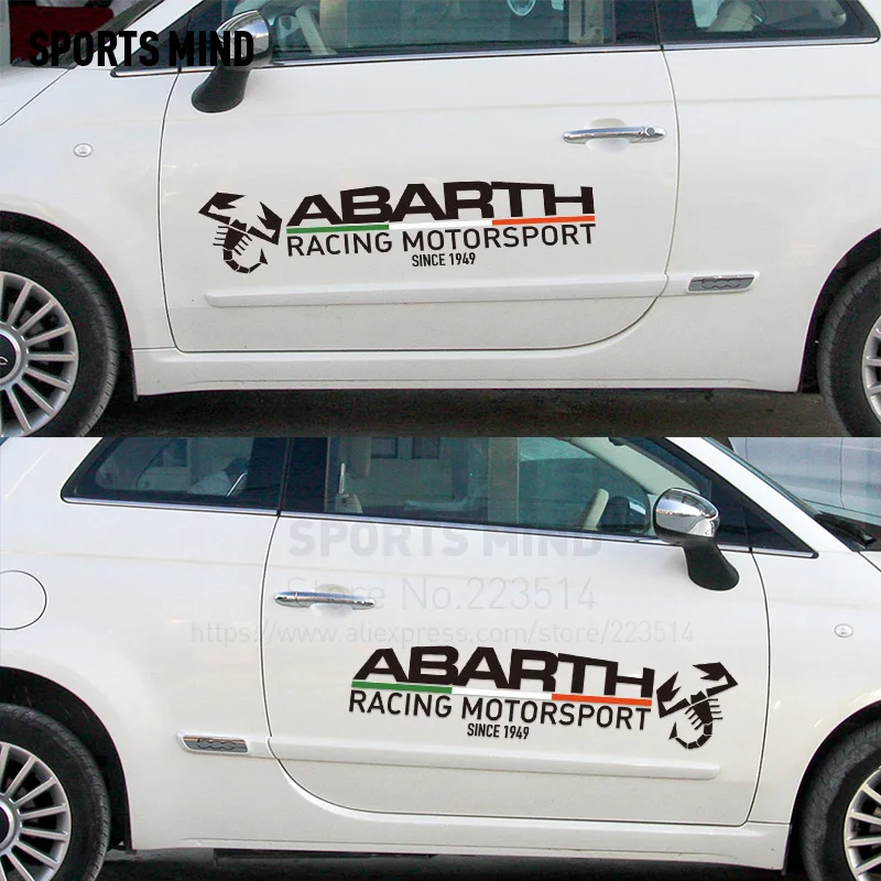 1 пара спортивных наклеек на дверь наклейка для стайлинга автомобиля FIAT 500 Punto Ducato