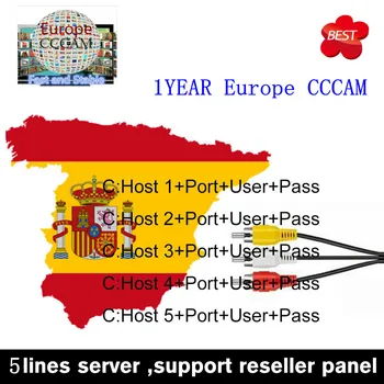 

1 Year 5 Clines WIFI Fully HD DVB-S2 Support Spain cline Cccam Server Europe HD cable 1 Year CCCams for Satellite tv Receiver