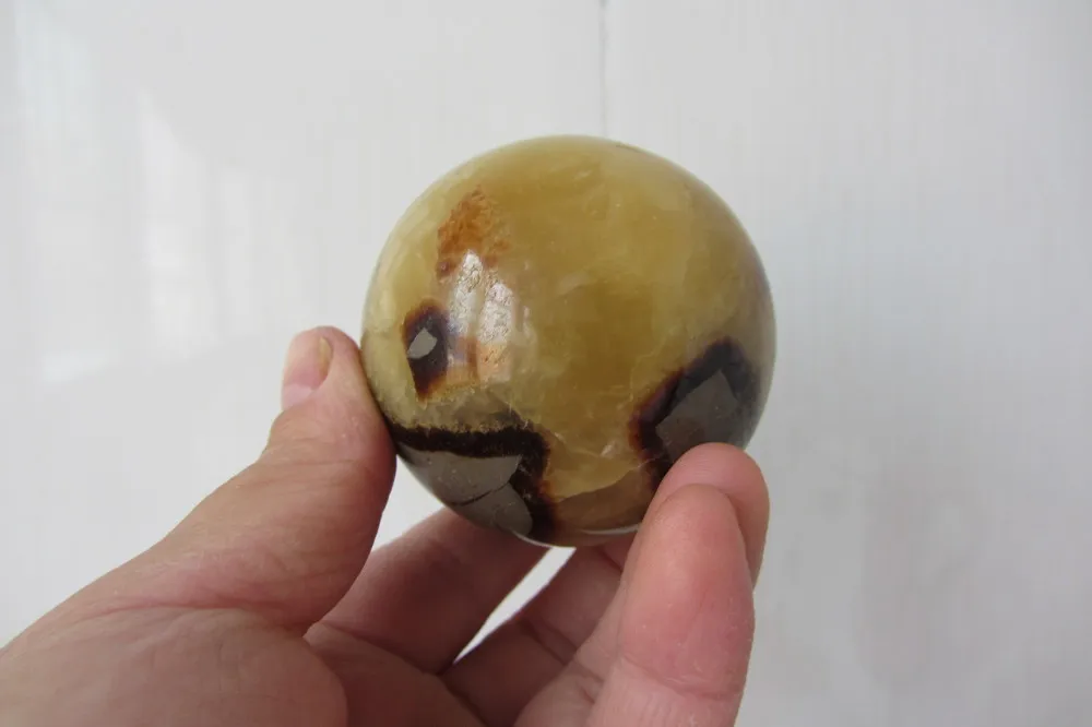 60 мм Природный septarian каменного дракона кварцевый кристалл сфера ископаемые Бал Мадагаскар