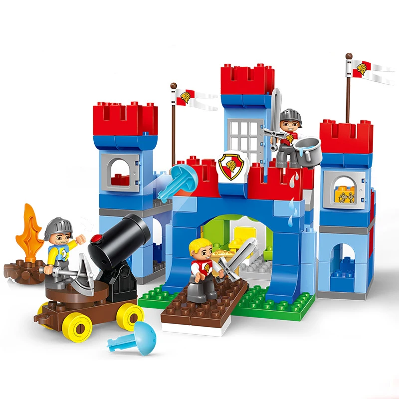 

138pcs Big Size Castle Soldier Cannon Building Blocks Bricks Model Set Compatible With Duploe Educational Toys for children Gift