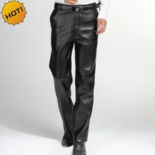 Зима закрытый флис утолщенный Повседневный Бизнес Черный Классический прямой крой из искусственной кожи шерсть среднего возраста Мужчины Теплый Плюс Размер 29-45