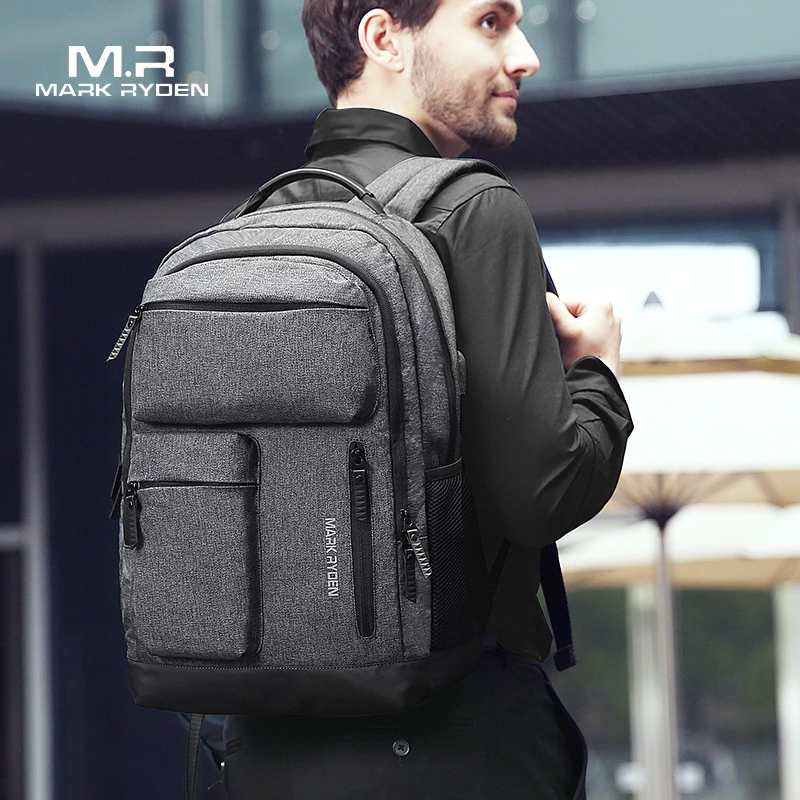 Mark Ryden Man Backpack Multi-layer Space 15.6 inch Laptop USB Recharging Travel Male Bag Anti-thief Mochila