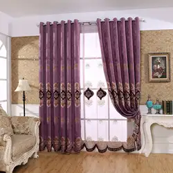 Европейские синельный гобелен вышитые светло-тени полихроматические шторы для гостиной столовой спальни