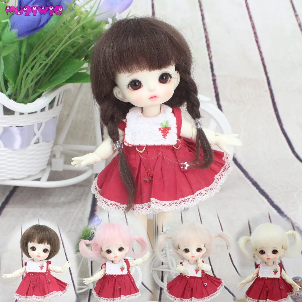 

BJD Doll Wigs Brown Pink Khaki Mohair Hair for 1/8 Dolls Wig Accessories Free Shipping
