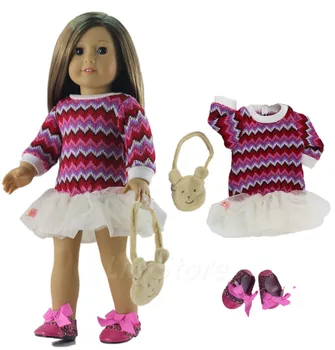 

Doll Clothes Outfit Dress+hat for 18" inch American Doll