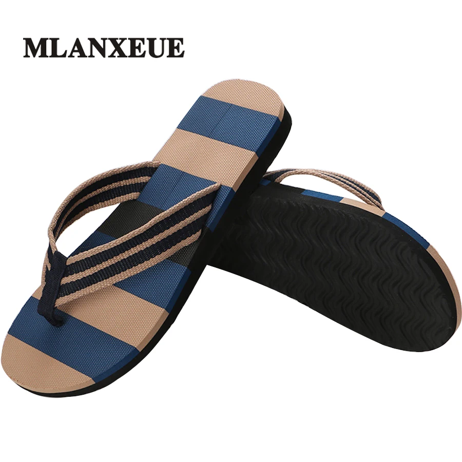

2018 Summer Beach Striped Prevent Slippers Shoes Men Shoes Original Platform Sandals Slippers Man Easy 2 Match Flip Flops Casua
