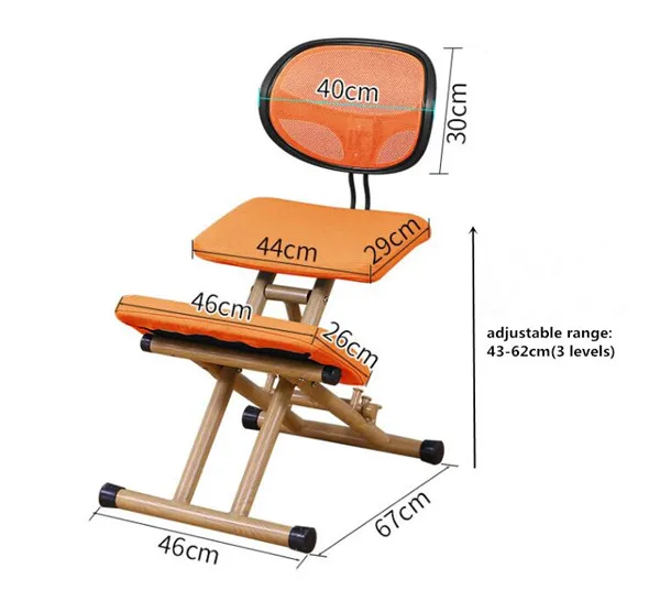 Регулируемые кресла на коленях эргономичный стул на коленях Регулируемый табурет для дома и офиса на коленях компьютерный стул со спинкой