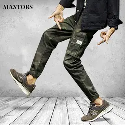 Мужские штаны для бега с большими карманами армейский зеленый уличный стиль повседневные мужские камуфляжные брюки брендовая одежда хип