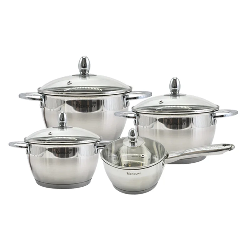 

8PCS Stainless Steel Kitchen Cooking Casserole Casserole Pot Sets Cookware Sets Kitchenware Set Induction Cooker