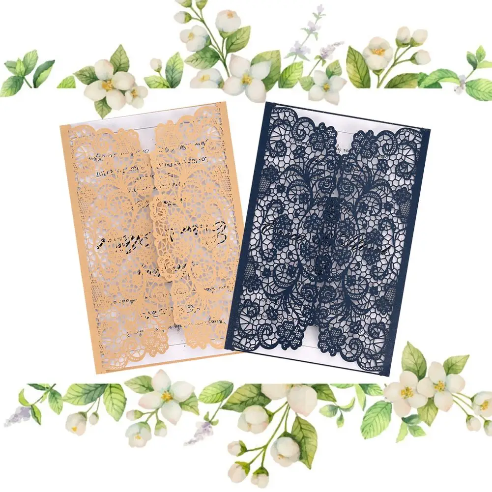  10PCS Hollow-out Wedding Invitation Innovative Romantic Greeting Cards 18x12CM For Business Birthda - 33038419328