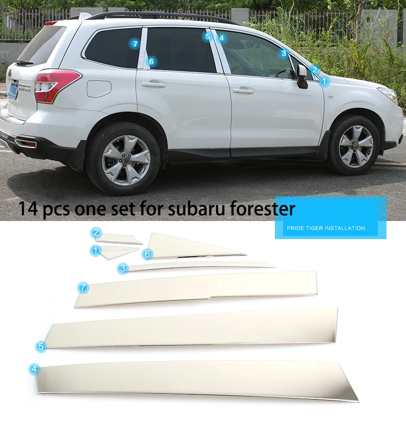 Lsrtw2017 304 нержавеющая сталь окна автомобиля планки для subaru outback для subaru forester 2013