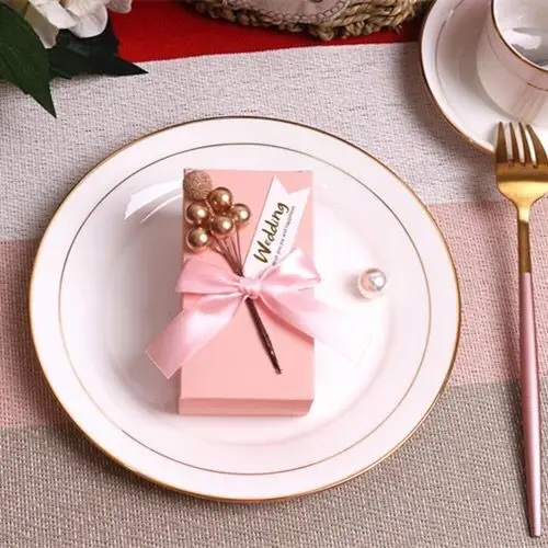 50 шт. Свадебная сувенирная розовая Золотая уникальная diy бисерная Цветочная квадратная бумажная упаковка для конфет подарочные коробки для гостей - Цвет: 4