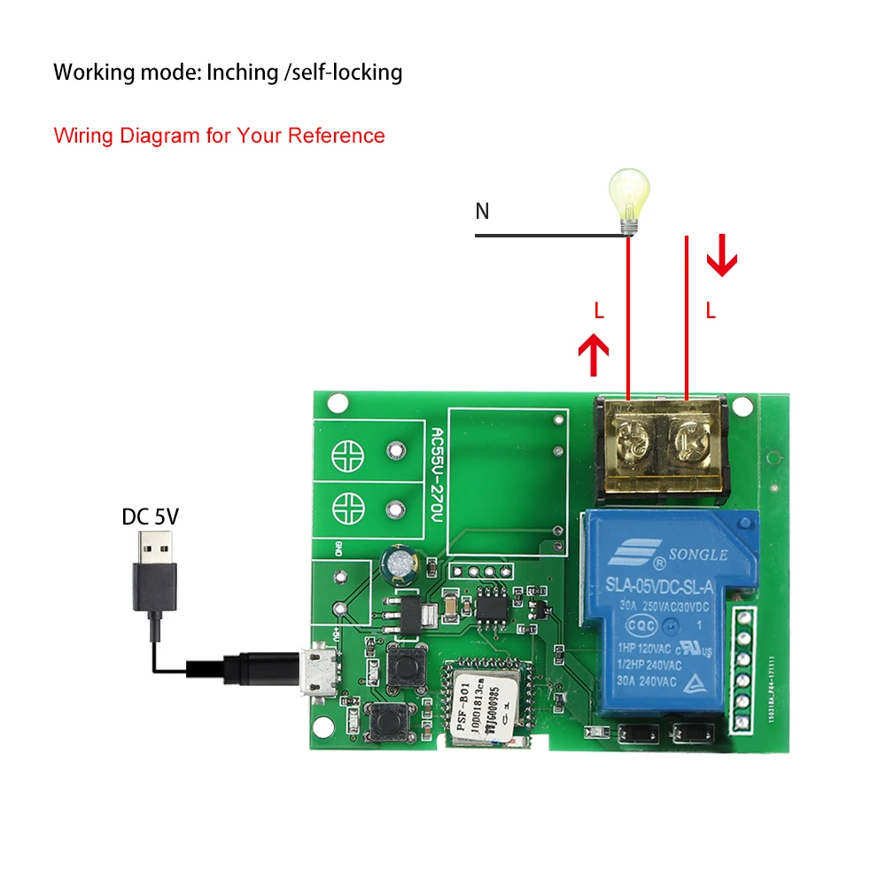 USB DC5V 30A Wifi переключатель беспроводной релейный модуль модули для автоматизации умного дома для системы контроля доступа гаражные двери инчинг