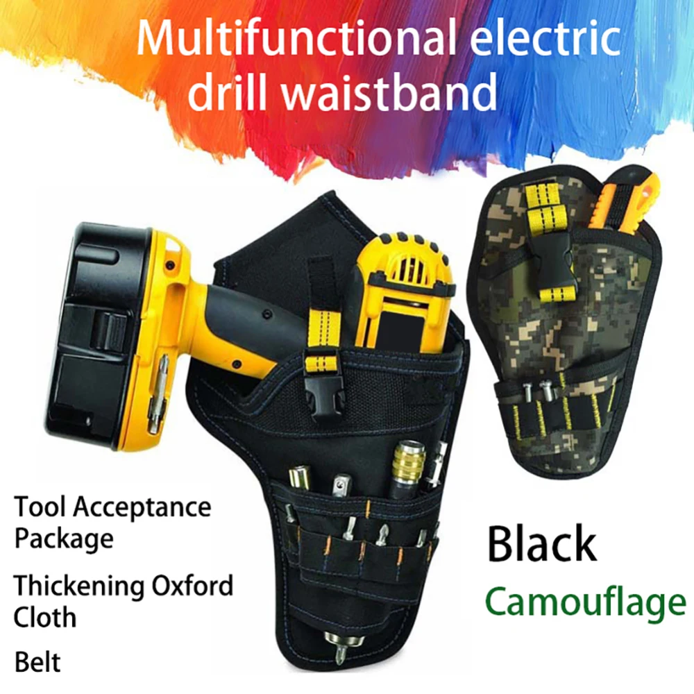 

Multi-functional Waterproof Drill Holster Waist Tool Bag Electric Waist Belt Tool Pouch Bag for Wrench Hammer Screwdriver