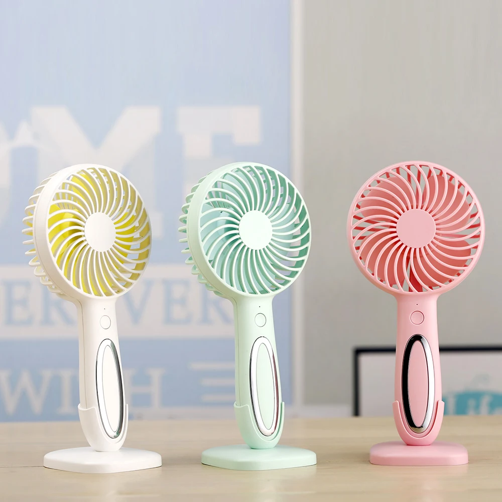 

2018 Free Shipping Summer Portable Handheld USB Fan 3 Hours 5W Home Appliances LED Night Light Fan Air Conditioner Cute Fan