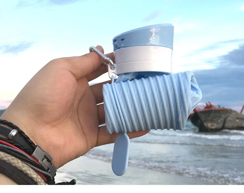 Силиконовая складная чашка для воды, креативная спортивная чашка Xiao Manwaist, Офисная Автомобильная портативная бутылка для воды на открытом воздухе