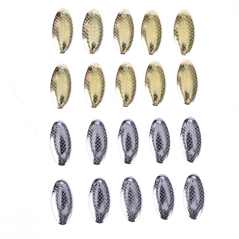 

10Pcs Fishing Sequin Noise Silver Gold Metal Spinner Lure Tackle Spoon Accessory Fishing Spinner Spoons