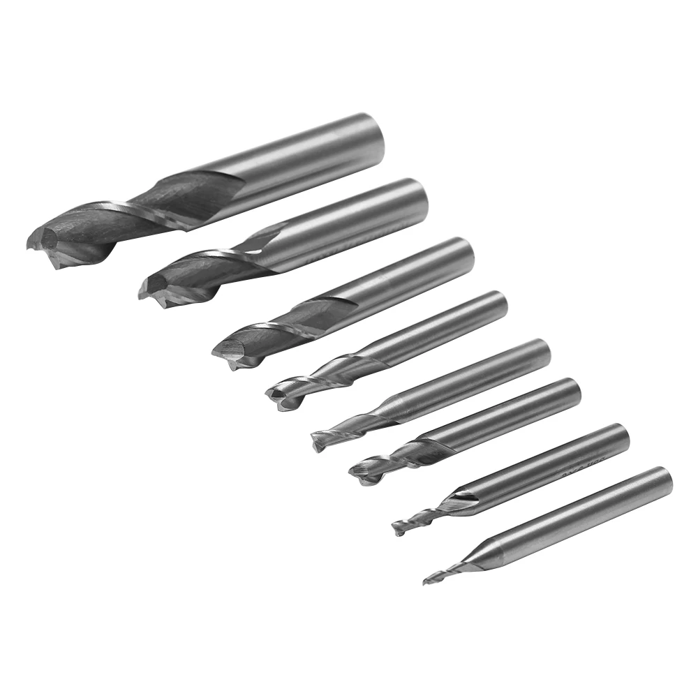 Enhanced Carbide Milling Cutter - 2 Flute Straight Shank End Router Bit, HRC65 Stainless Steel
