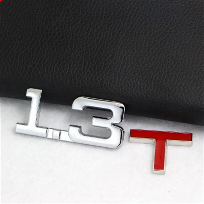 Автомобильная Наклейка 3D металлическая 1,6 T 1,8 T 2,0 T 2,8 T логотип наклейка эмблема значок наклейки для VW Mazda benz TOYOTA BMW Ford audi Kia Стайлинг автомобиля - Название цвета: 1.3T