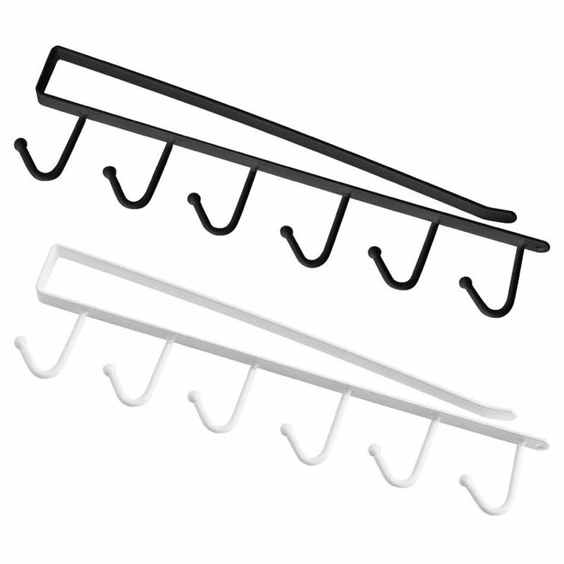 Under-Cabinet Hanger Rack with 6 Hooks Kitchen Cupboard Storage Shelf Hook UYT Shop | Дом и сад