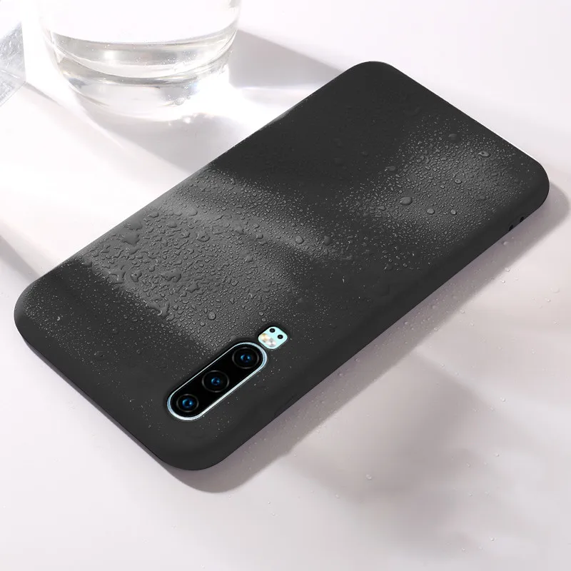 For Huawei P20 lite Case Shockproof Liquid Silicone Case For Huawei P20 L ite Lte Pro P Smart Z Case Cover - Цвет: Black