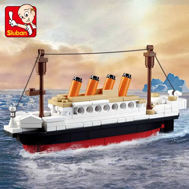 

Sluban 0576 RMS Titanic ShipTitanic Boat 3D Model Figure Blocks Compatible Legoe Construction Building Bricks Toys for Children