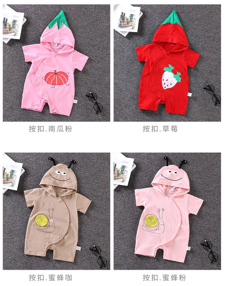 Летние хлопковые детские ползунки с дизайном «животные», Одежда для новорожденных, комбинезон, костюм, комбинезоны, 11,11 для 0 мес.-12 месяцев, дешевые вещи для младенцев