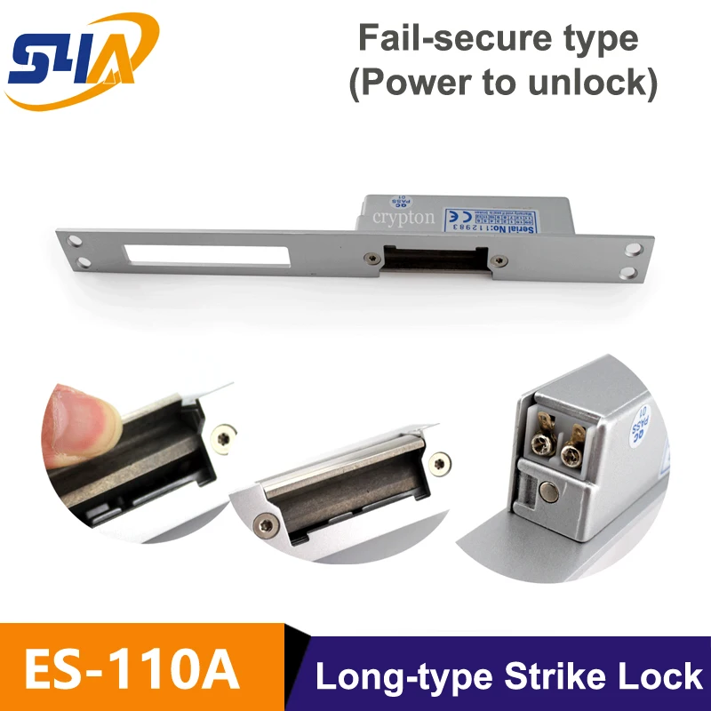 

Long type strike door lock Power to unlock strike locks