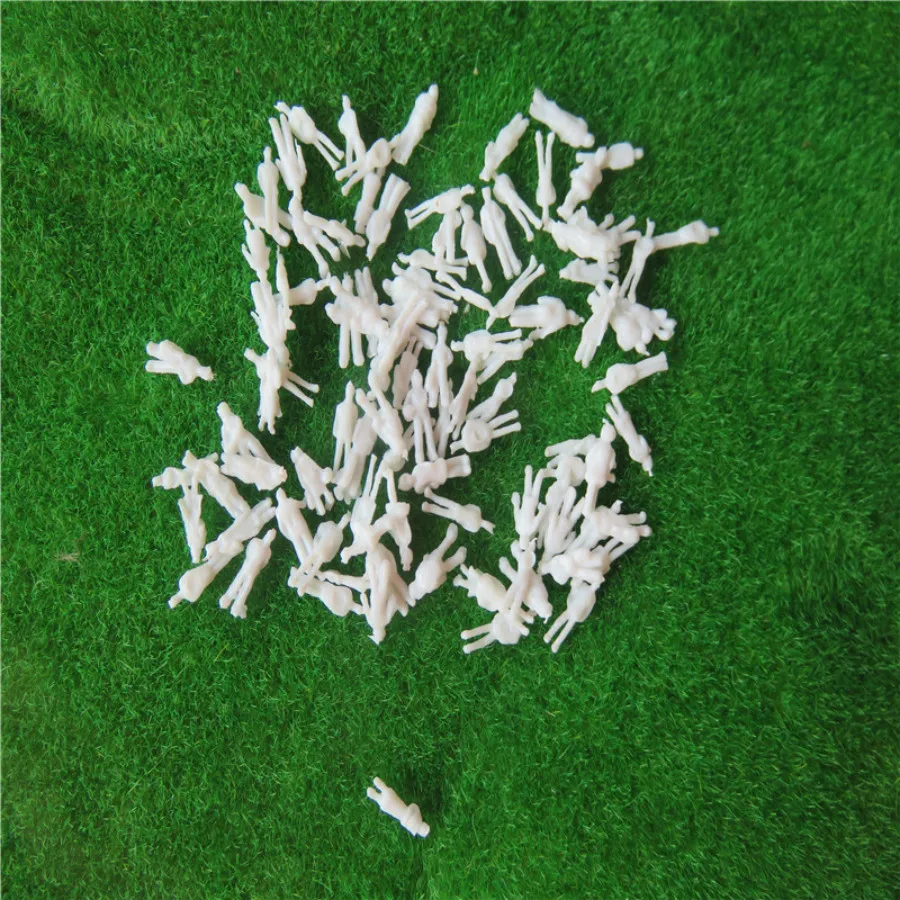 

100pcs/lot 1:100 scale model people white plastic unpainted figure for Architecture train layout