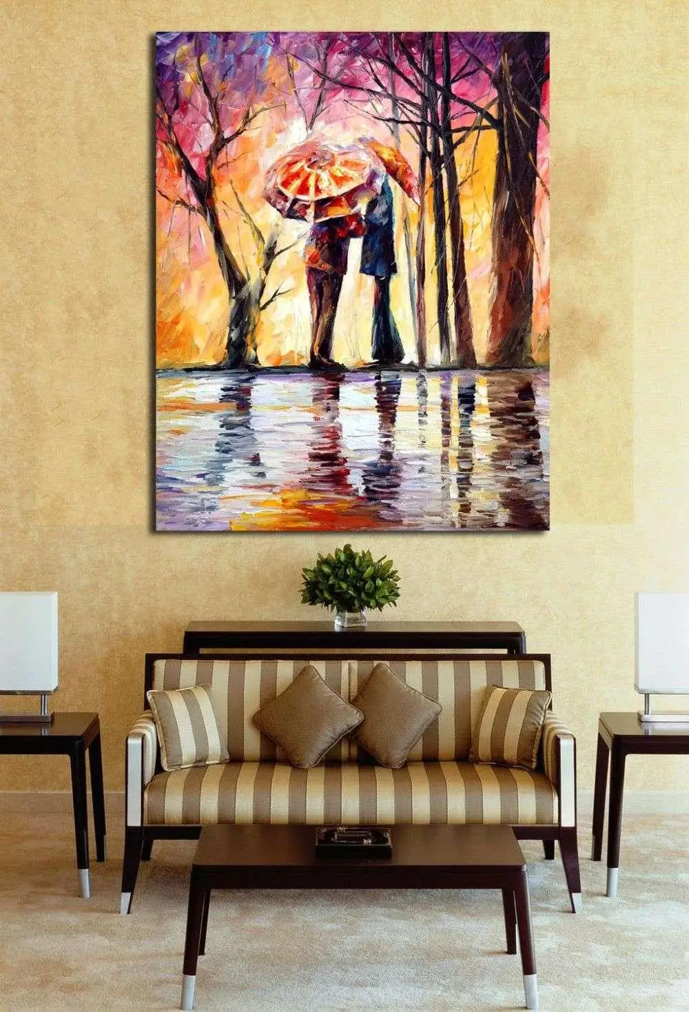 Rainy Date Canvas Oil Paintings Printed Pictures For Bedroom Wall Art