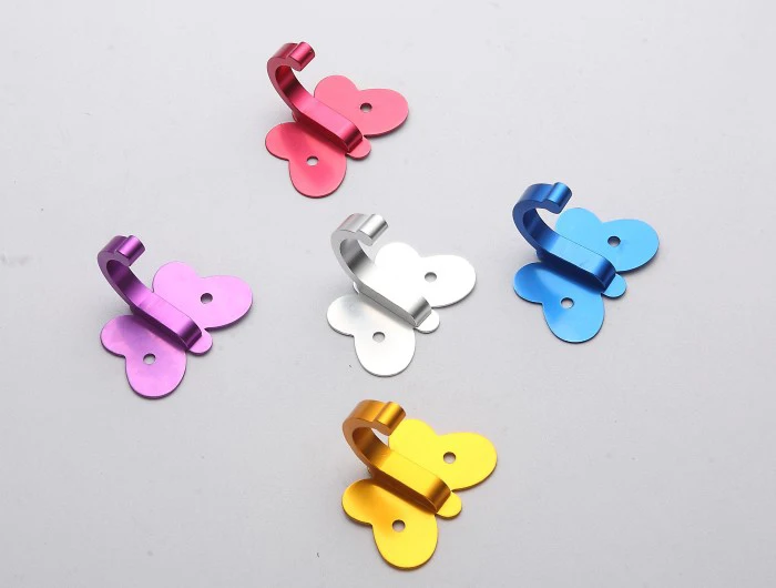 Colorful butterfly wall hook robe hooks, Alu fashion coat hooks single