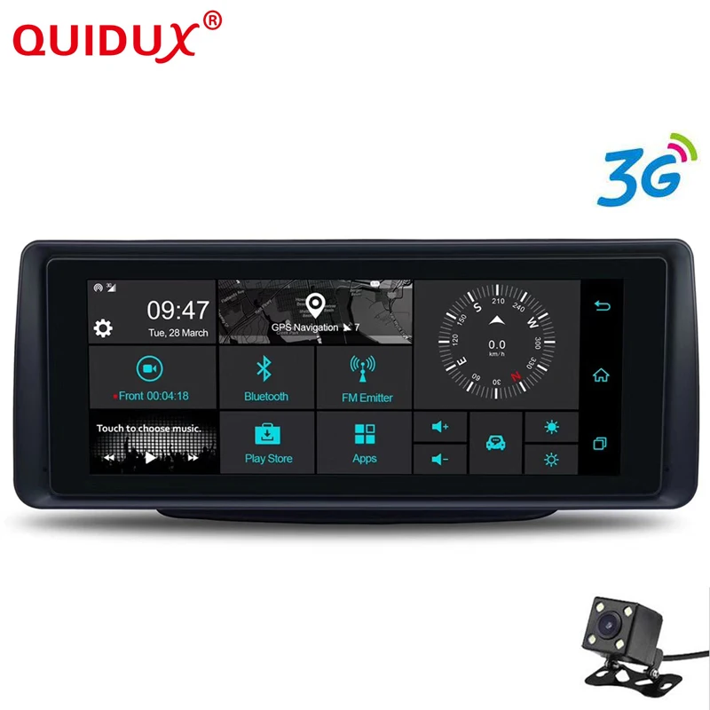 

QUIDUX 3G 6.86 Inch Car DVR GPS Navigation Android 5.0 dash cam Auto recorder Dual Lens cameras Full HD 1080p car Dash camera