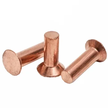 

10pcs M5 Copper Countersunk head Cu rivet Flat cone rivets GB869 8mm-40mm Length